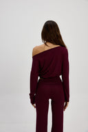 Bordo Asimetrik Bluz