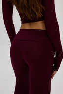 Bordo Düz Kesim Pantolon