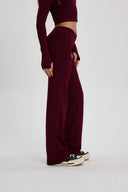 Bordo Düz Kesim Pantolon