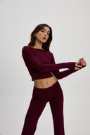 Bordo Kayık Yaka Bluz